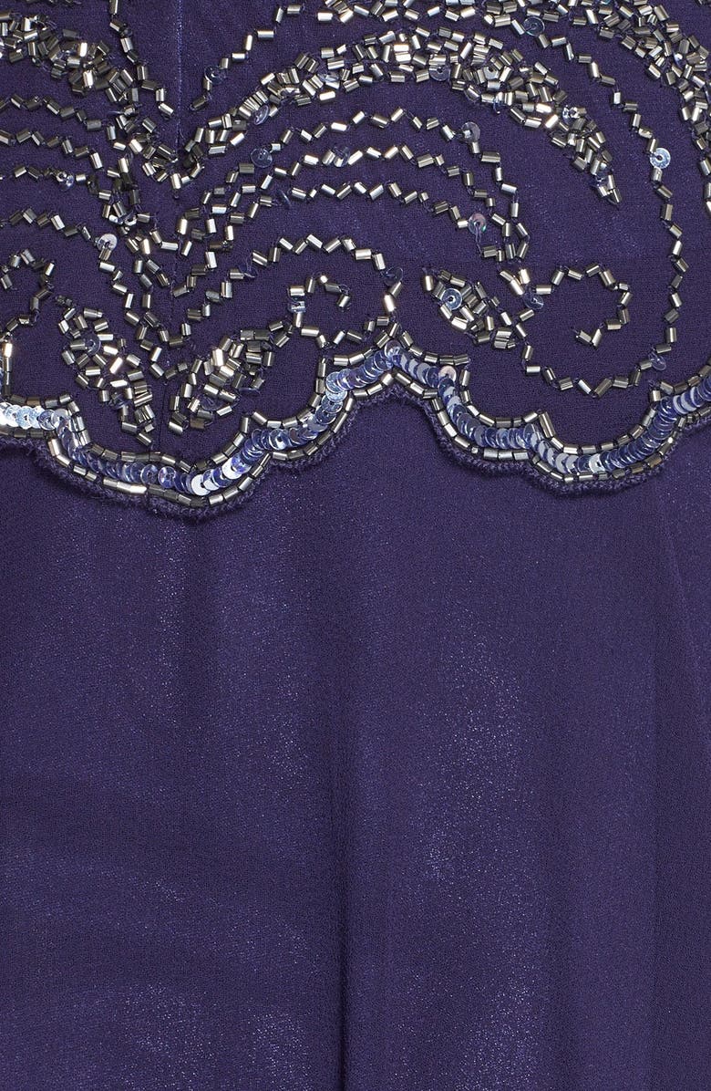 J Kara Beaded Mock Two-Piece Gown, Alternate, color, 