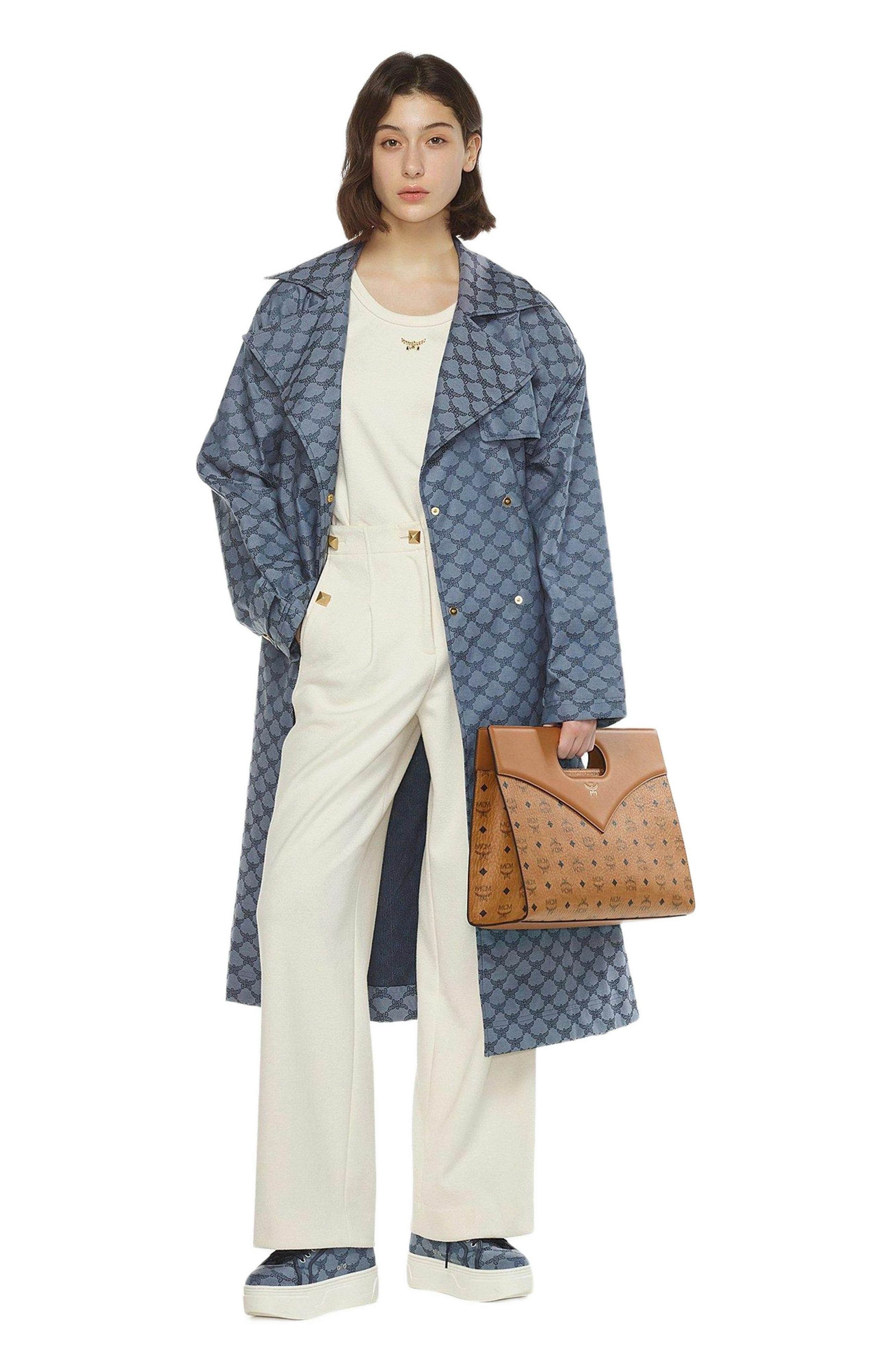 MCM Diamond Tote in Visetos Leather Mix, Alternate, color, Cognac