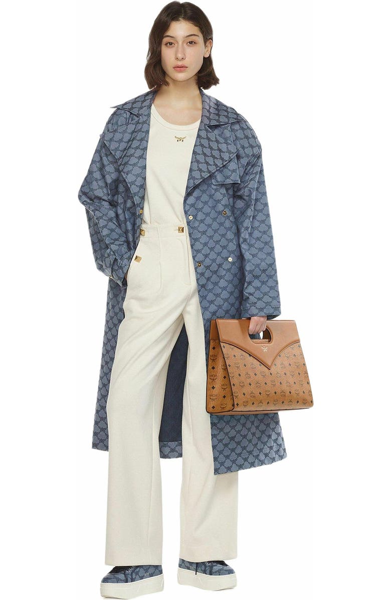 MCM Diamond Tote in Visetos Leather Mix, Alternate, color, Cognac