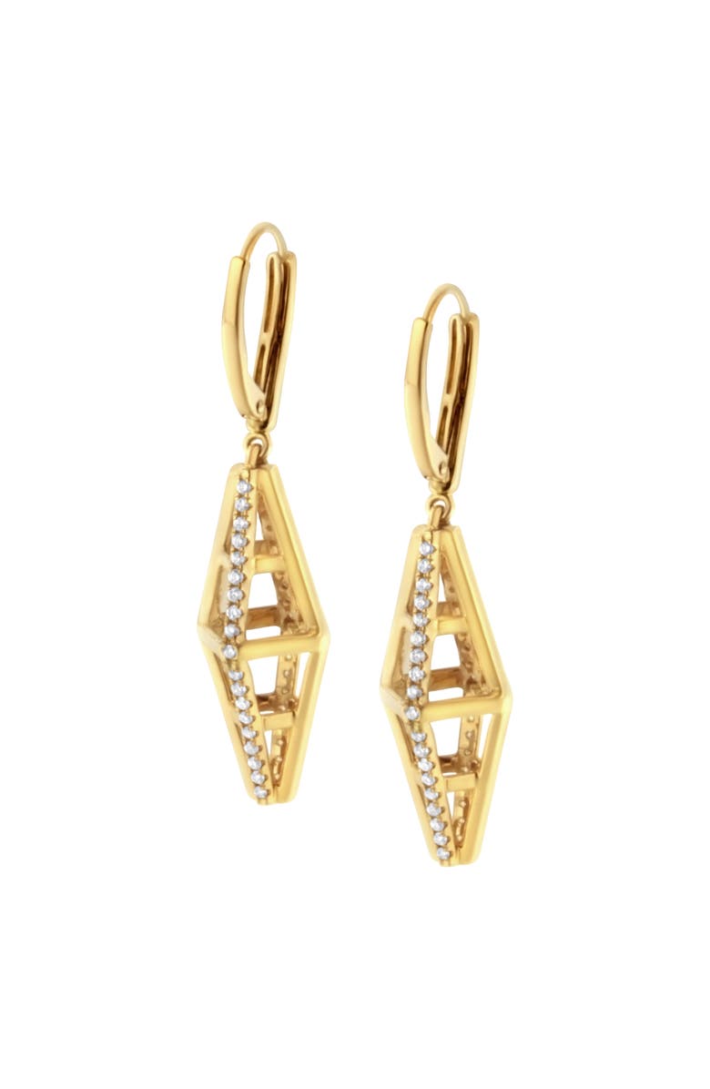 Haus of Brilliance 14K Yellow Gold 5/8 Cttw Diamond Geometrical Pillar Drop and Dangle Earrings, Alternate, color, Yellow