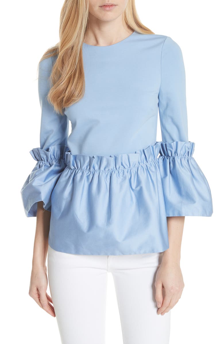 Ted Baker London Pleat Ruffle Top, Main, color, 
