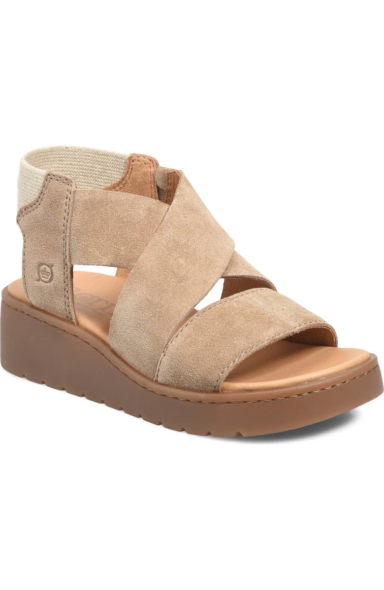 Børn Kirby Wedge Sandal, Main, color, Taupe Distressed