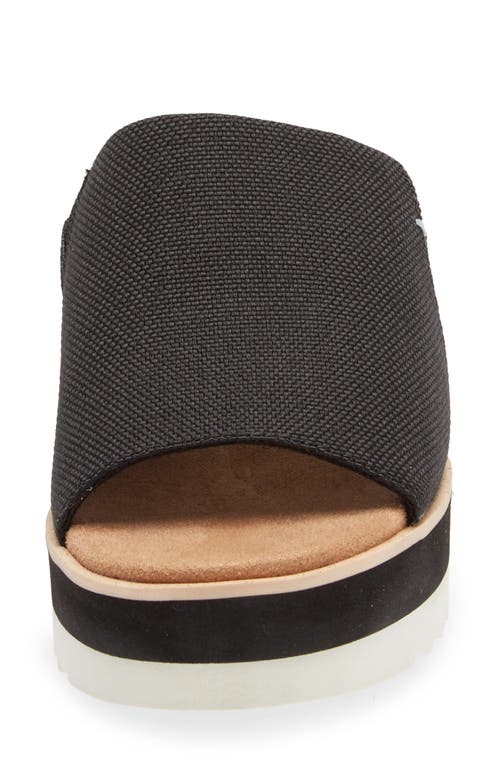 Toms Womens Black Heavy Canvas Diana Slip-on Canvas Wedge Sandals