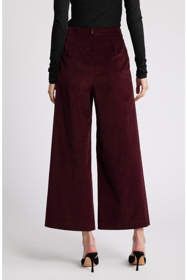 Velvet Crop Wide Leg Pants, Alternate, color, WINE