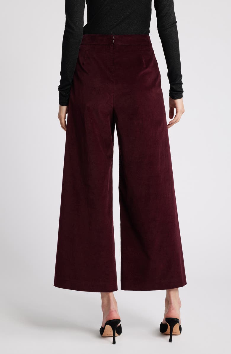 FRAME Velvet Crop Wide Leg Pants, Alternate, color, Wine