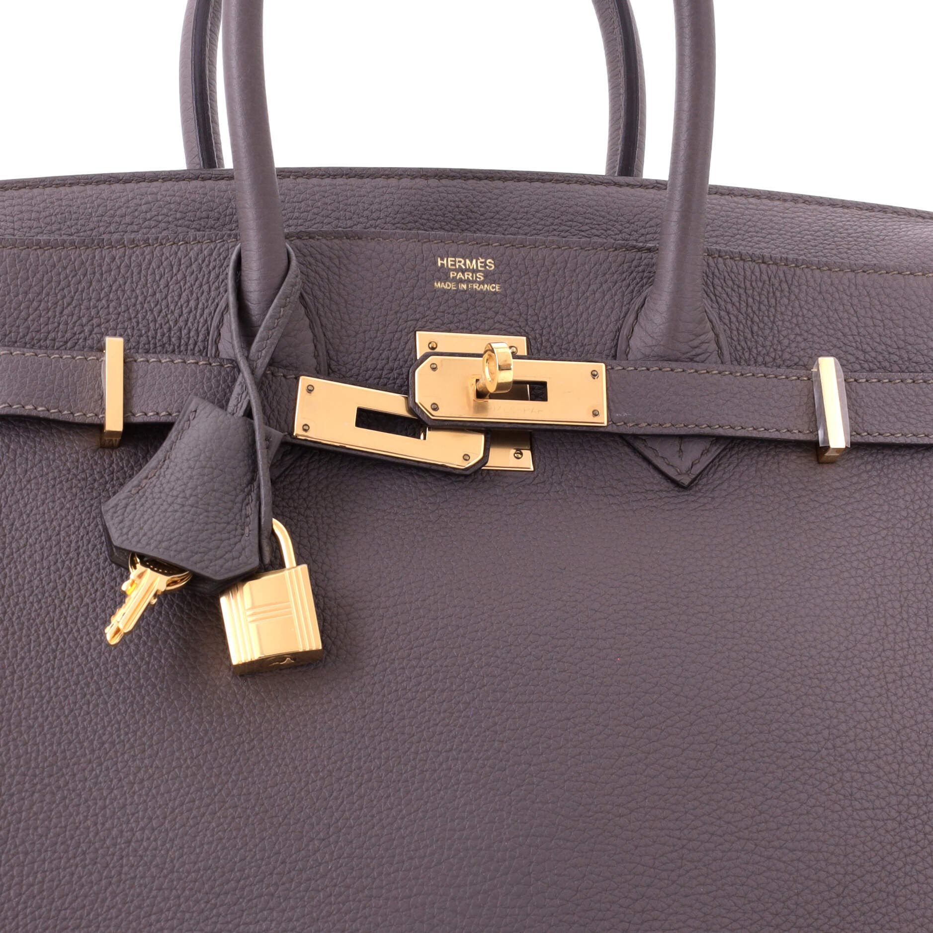 Pre-Owned Hermes Birkin Handbag Grey Togo with Gold Hardware 30, Alternate, color, Etain