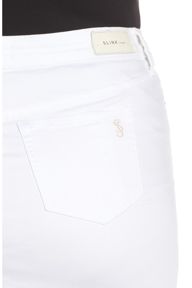 Denim Midi Skirt, Alternate, color, CLARE WHITE