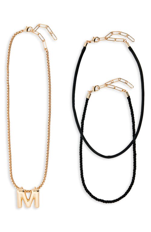 Open Edit Set Of 3 Interchangeable Initial Pendant Necklaces