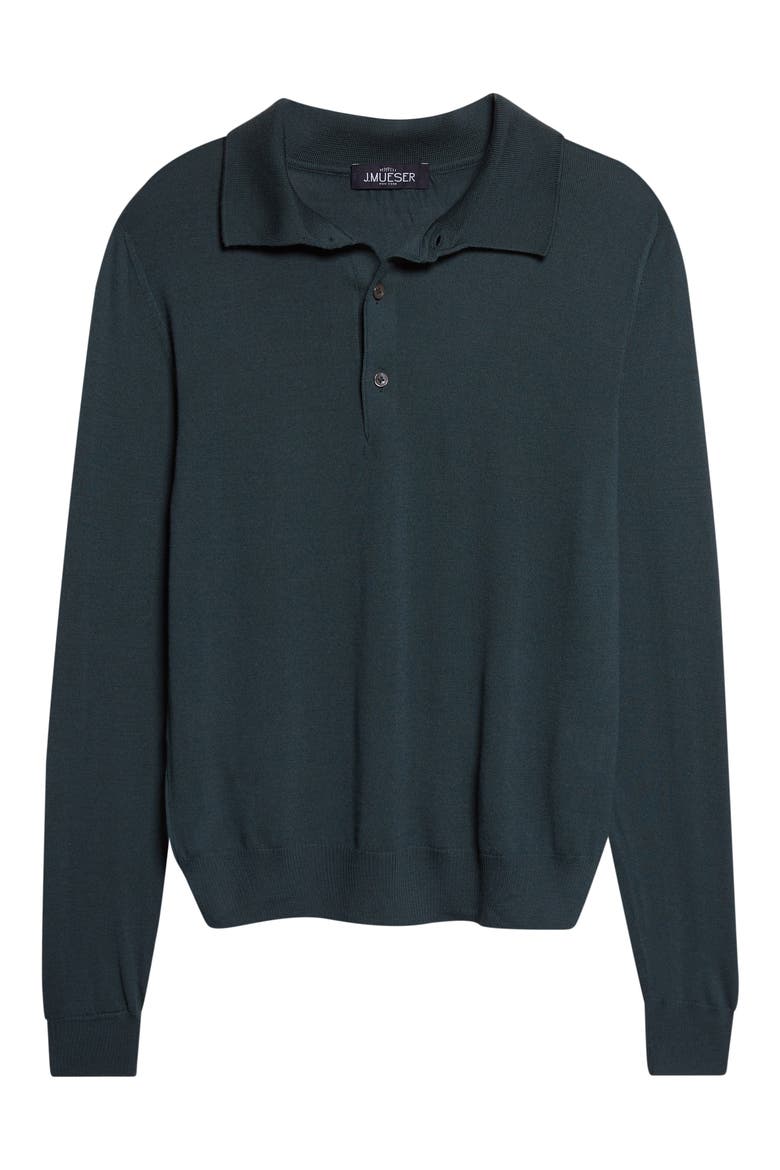 Wish Merino Wool Polo Sweater, Main, color, FOREST