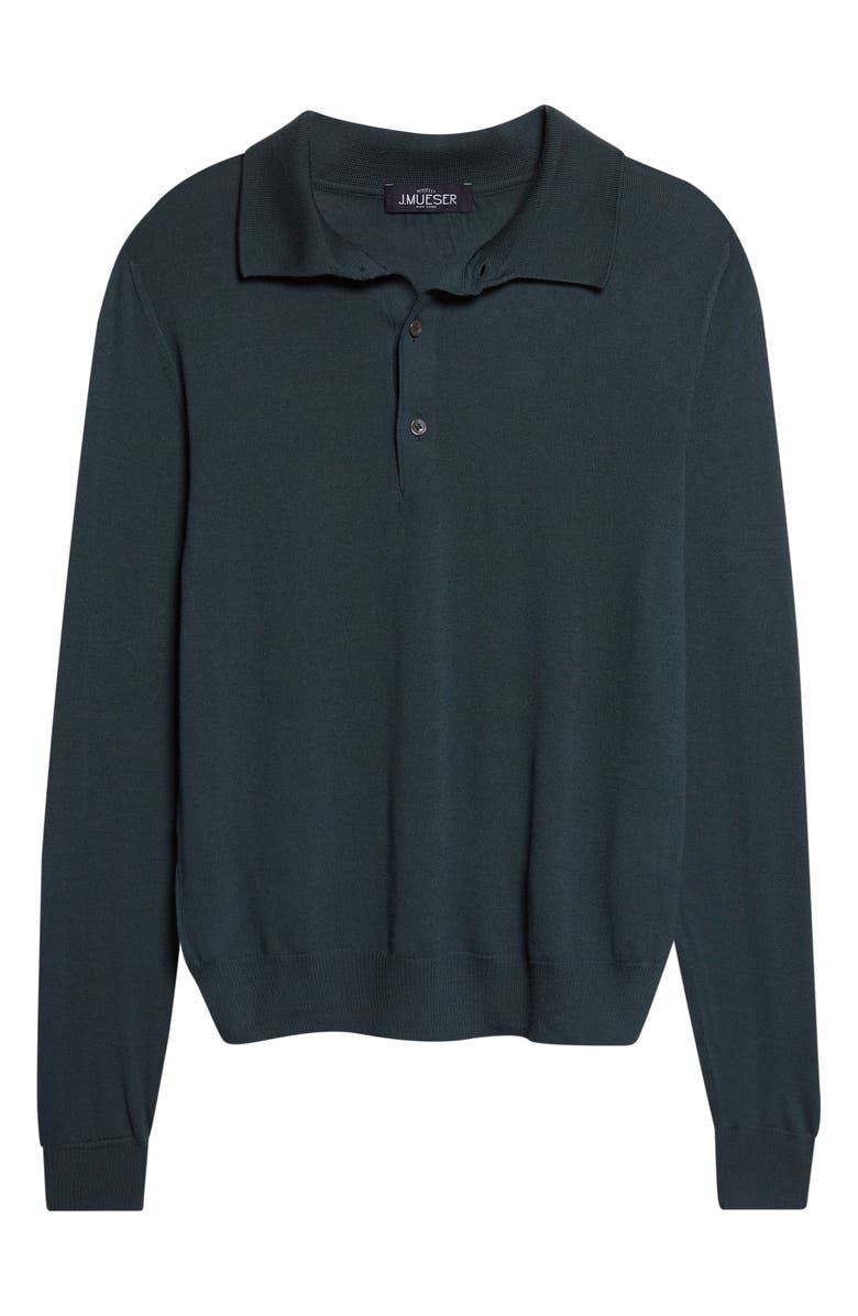 J. Mueser Wish Merino Wool Polo Sweater, Main, color, Forest