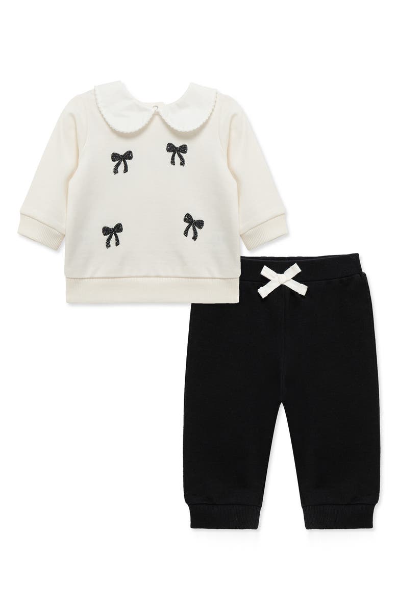 Little Me Peter Pan Sweatshirt & Joggers Set, Main, color, White/ Black