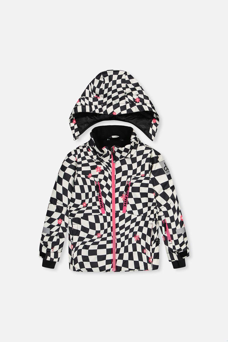 Teknik Expandable Sleeve Fleece Lined Two Piece Jacket & Pants Snowsuit, Alternate, color, White Checkered Print