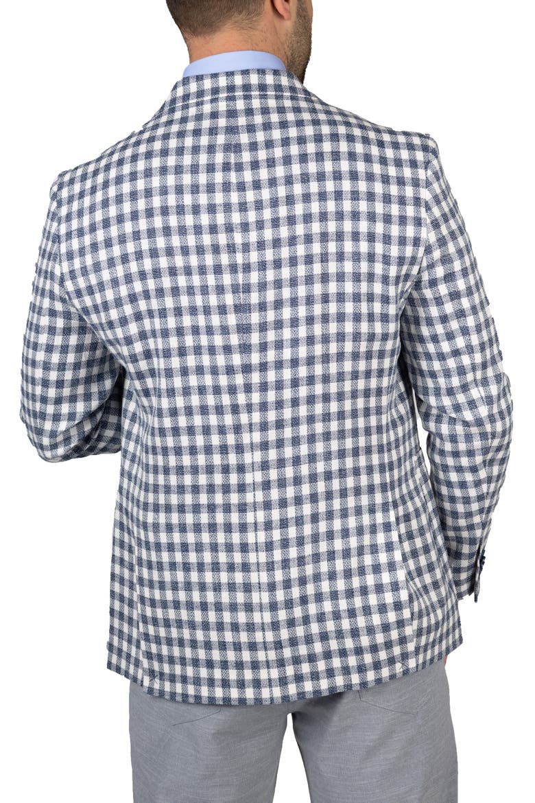 Textured Check Sport Coat, Alternate, color, ECRU/ NAVY