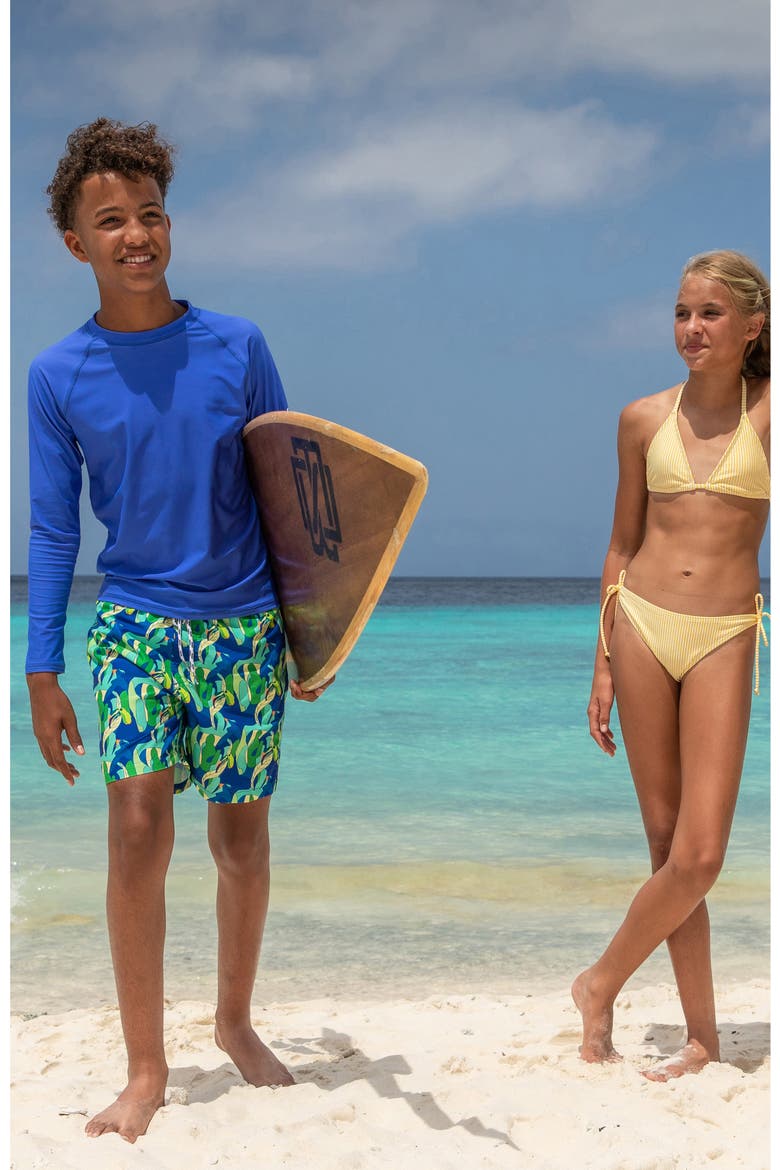 Kids' Marine Blue Long Sleeve Rashguard Top, Alternate, color, BLUE