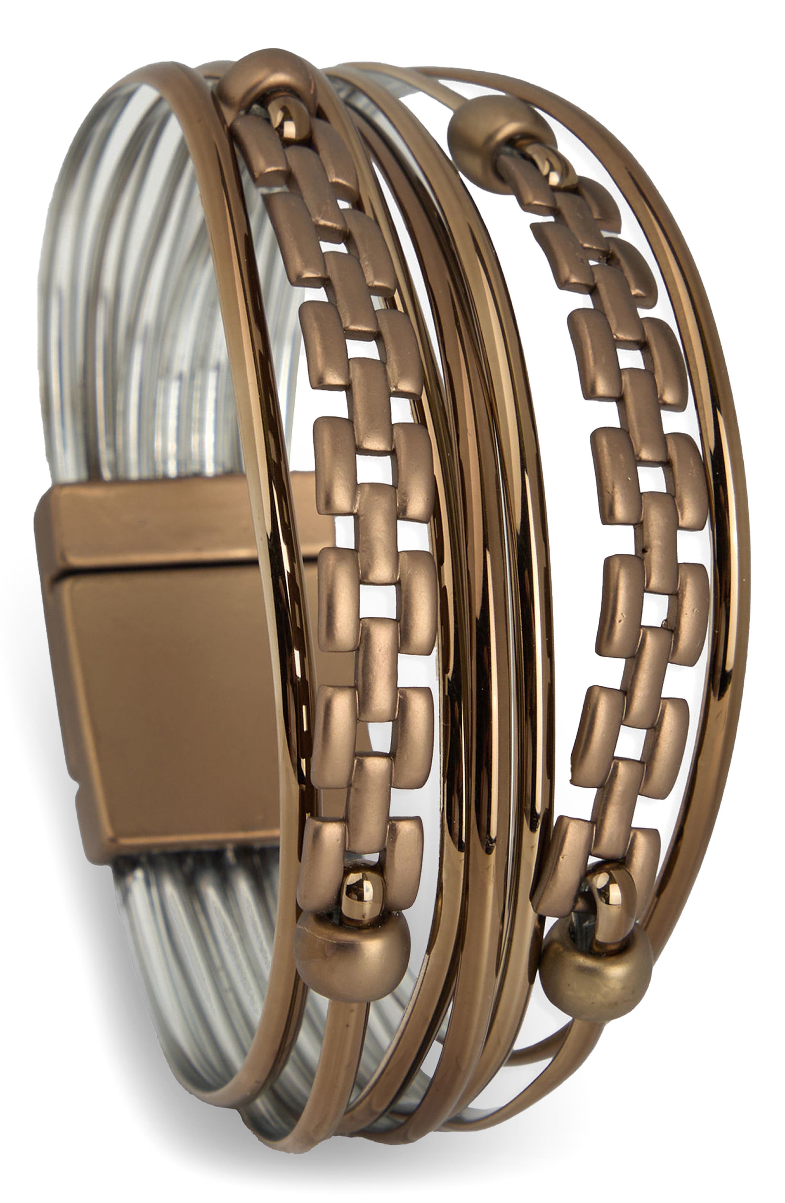 SAACHI Chain & Cord Layered Bracelet