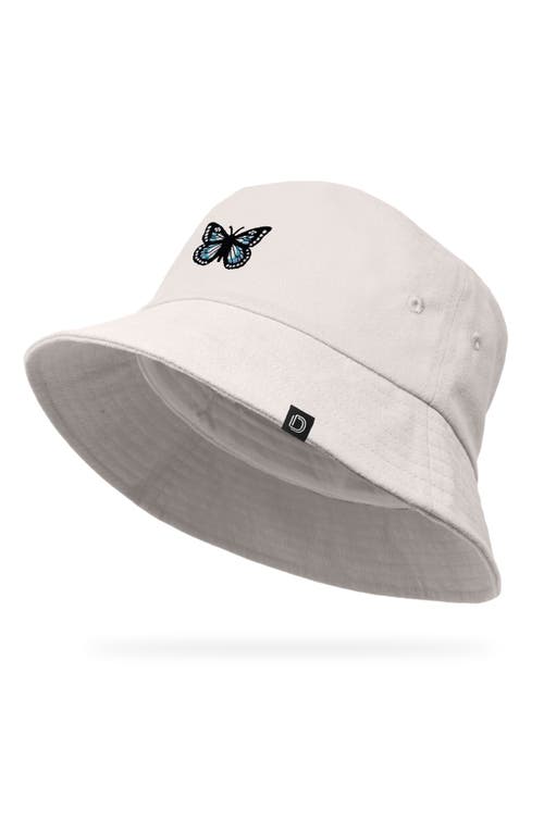 Dalix Butterfly Bucket Hat In Parchment White