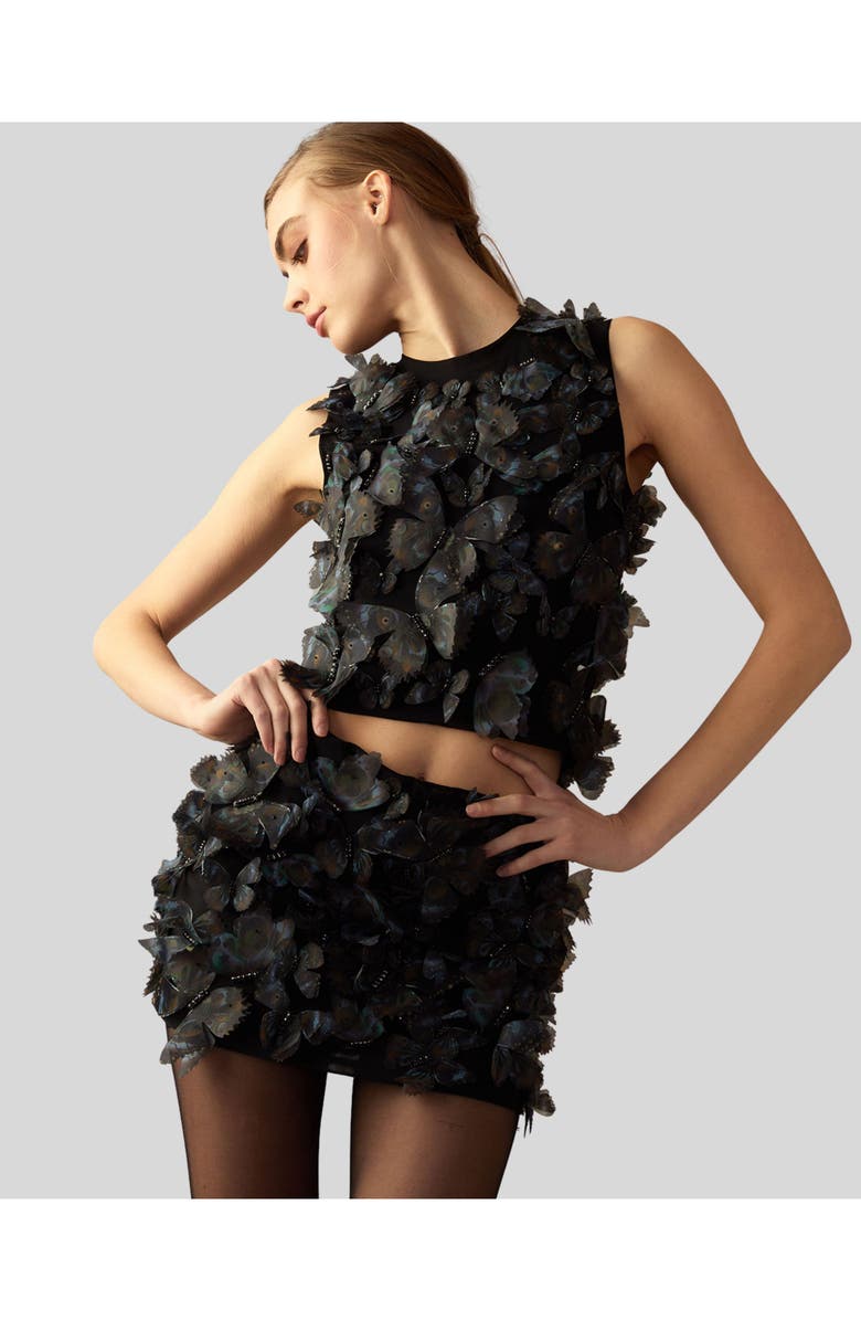 Cynthia Rowley Butterfly Appliqué Skirt, Alternate, color, 