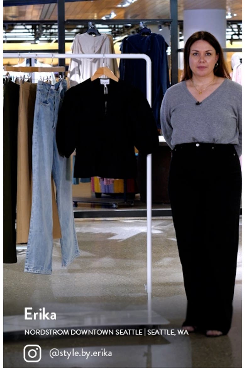 Puff Sleeve Organic Cotton Poplin Peplum Blouse video