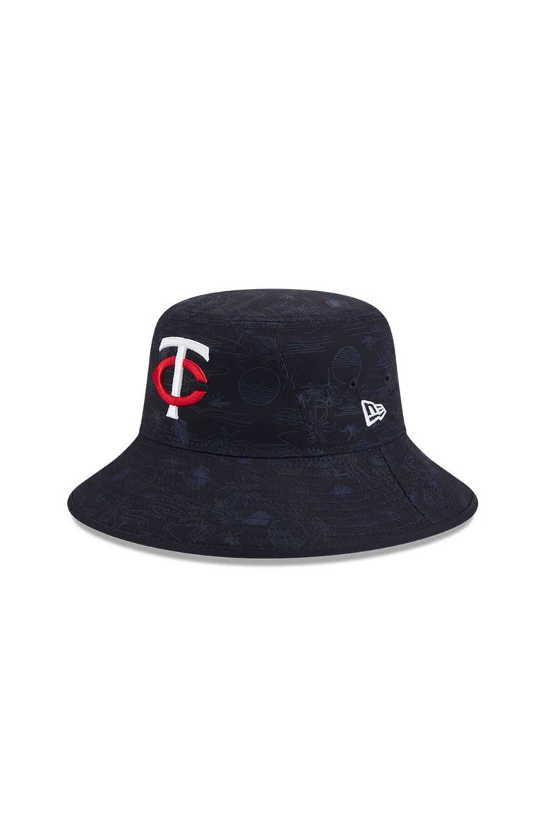 New Era Youth New Era  Navy Minnesota Twins 2025 Spring Training All Over Print Bucket Hat, Main, color, 