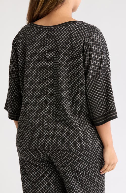 Max Studio Double Knit Top In Black