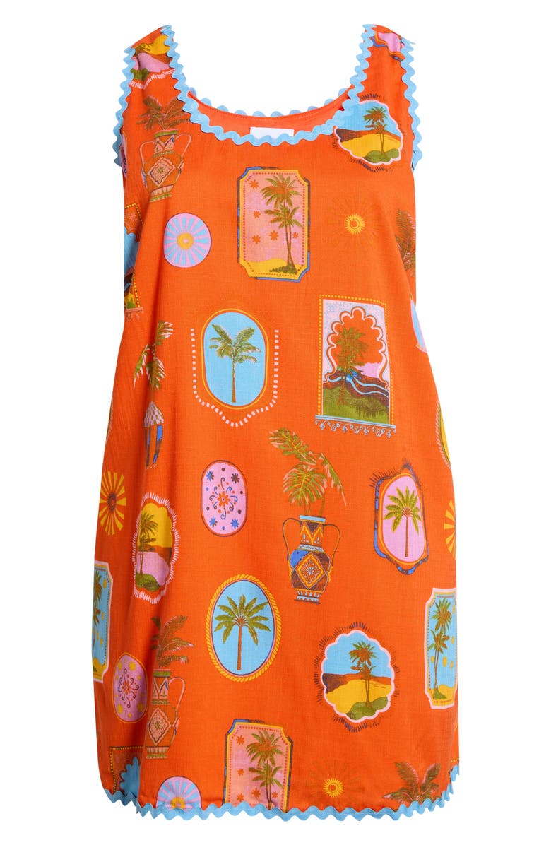SUGARLIPS Maury Postcard Auriel Shift Minidress, Main, color, 
