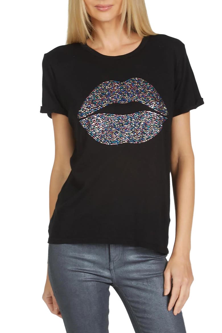 Edda Crystal Sprinkle Lip Top, Main, color, Black