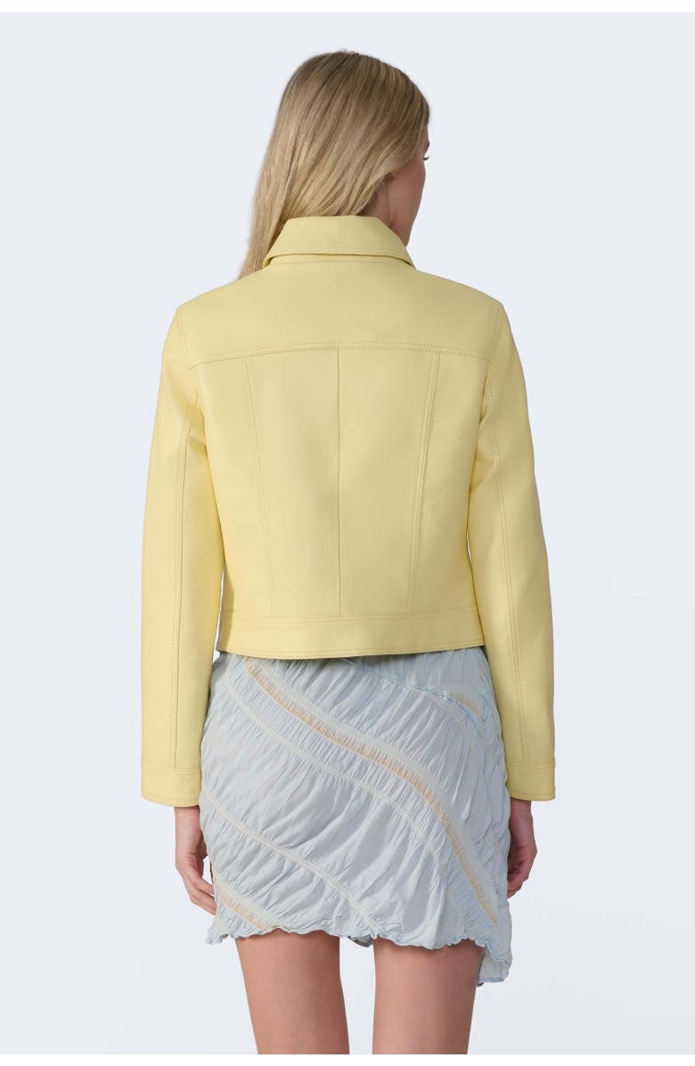 Furniq UK Flora Leather Jacket, Alternate, color, Butter Yellow