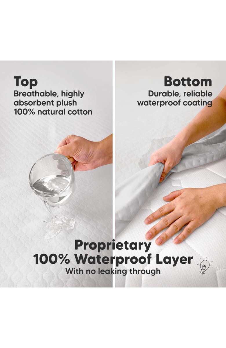 KeaBabies 2-Pack Mavy Protect+ Waterproof Crib Mattress Protector, Alternate, color, Pearl Gray