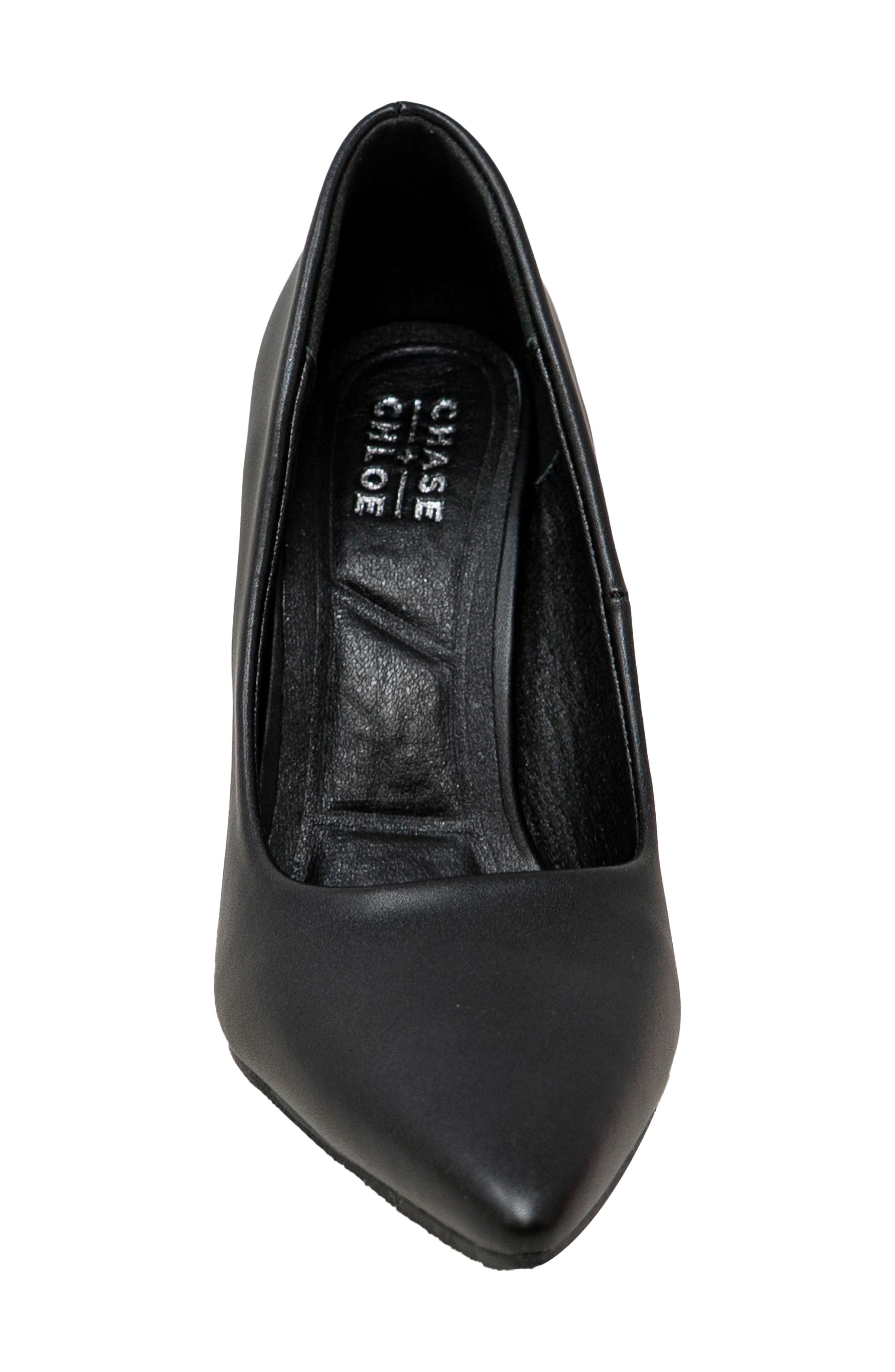 Pointed Toe Stiletto Pump, Alternate, color, BLACK PU