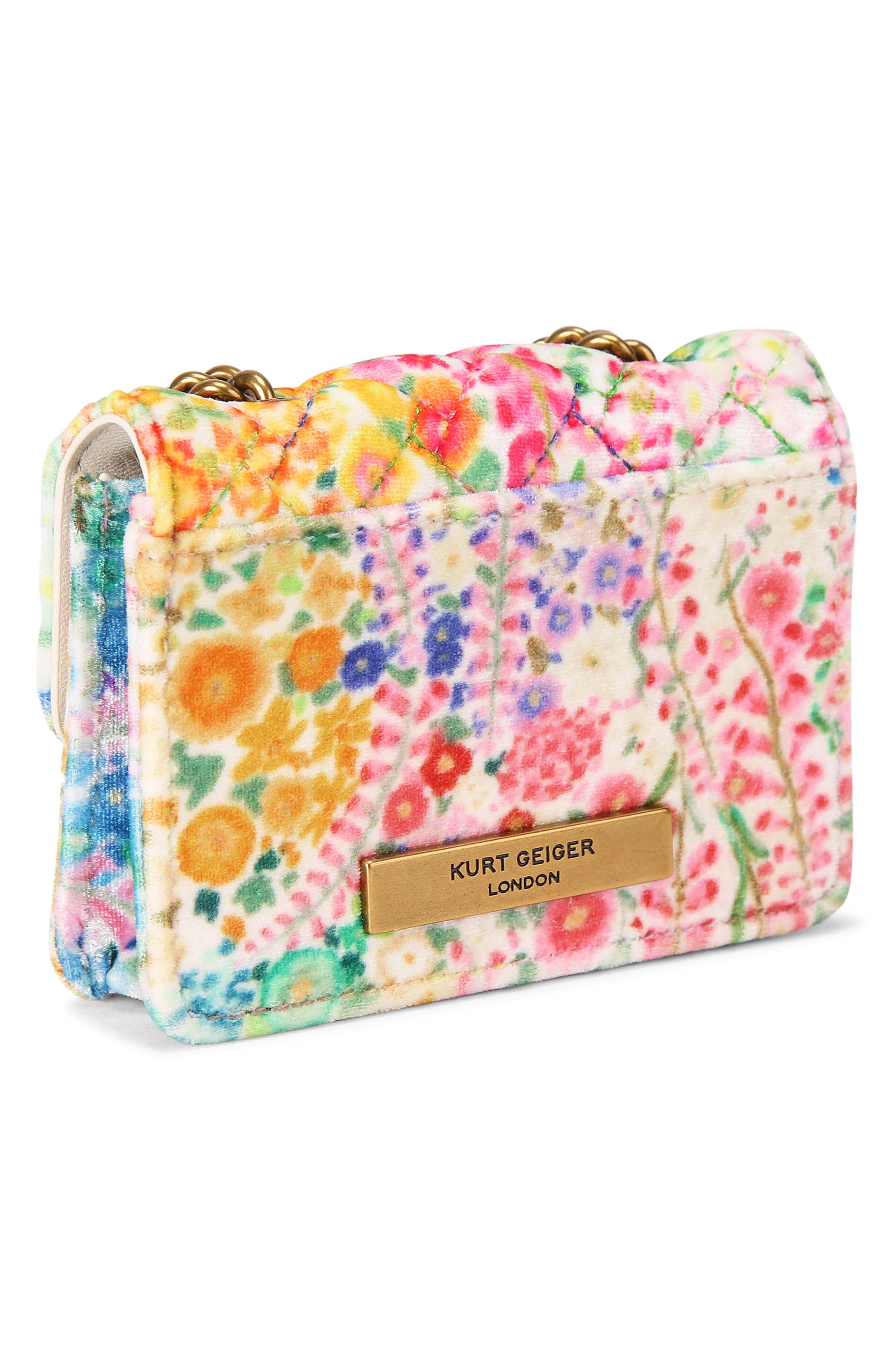 Kurt Geiger London Floral Couture Micro Kensington Floral Quilted Crossbody Bag, Alternate, color, 