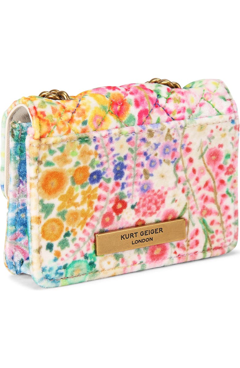 Kurt Geiger London Floral Couture Micro Kensington Floral Quilted Crossbody Bag, Alternate, color,