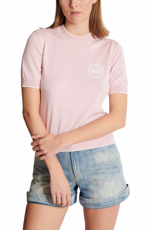 Balmain Emblème-embroidered Knit Top