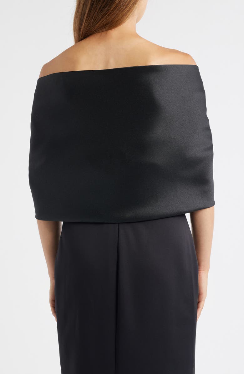 Amsale Mikado Shoulder Wrap, Alternate, color, Black