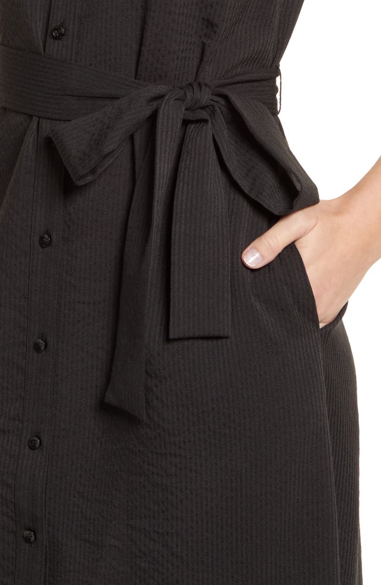 Halogen<sup>®</sup> Textured Tie Waist Shirtdress, Alternate, color,