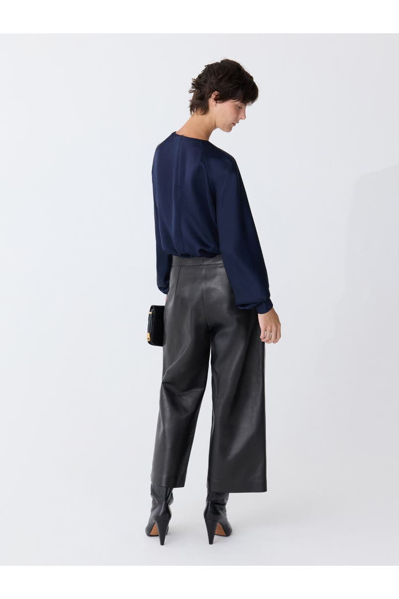 Bliss Drape sleeve Blouse, Alternate, color, Navy