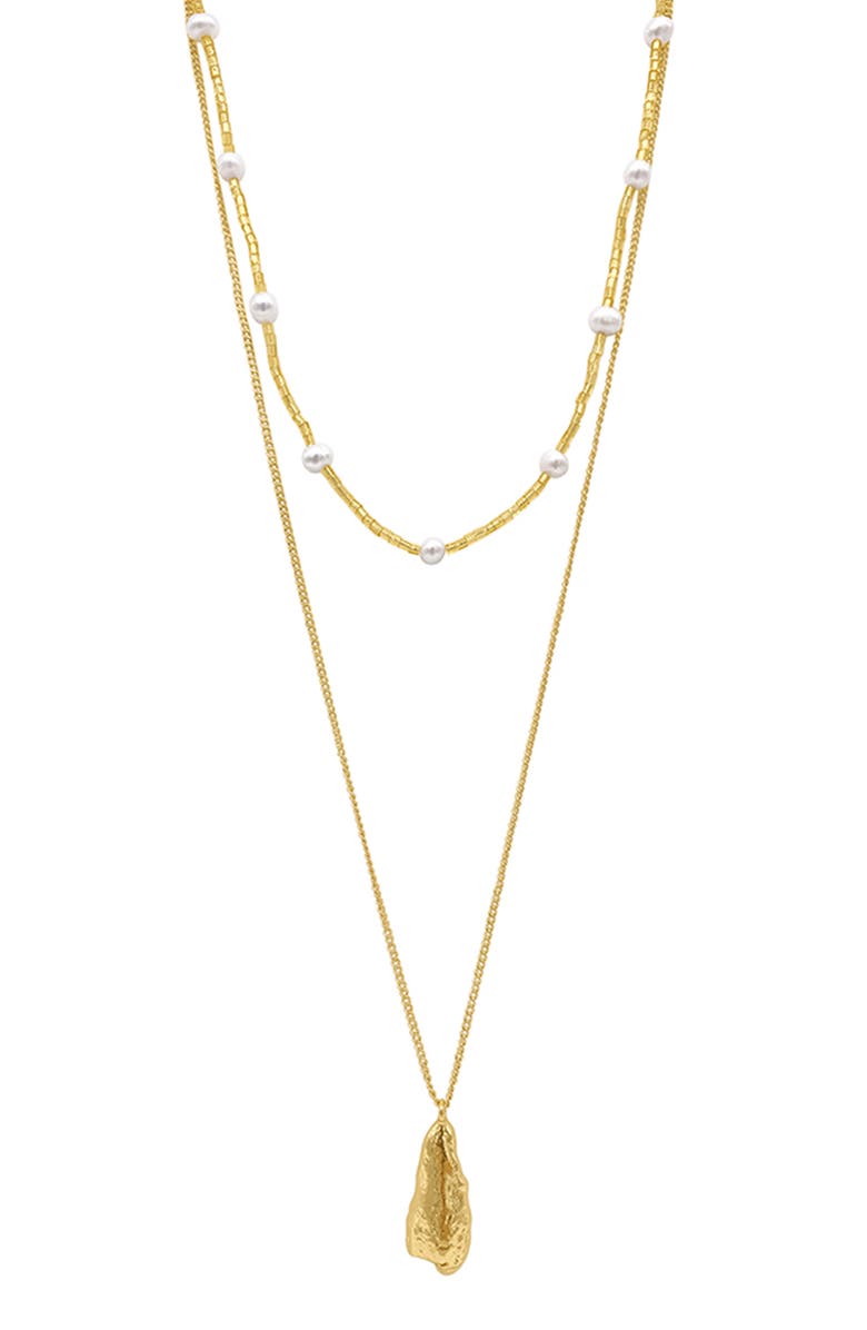 Adornia 14K Yellow Gold Plated Water Resistant Chain Necklace, Main, color,