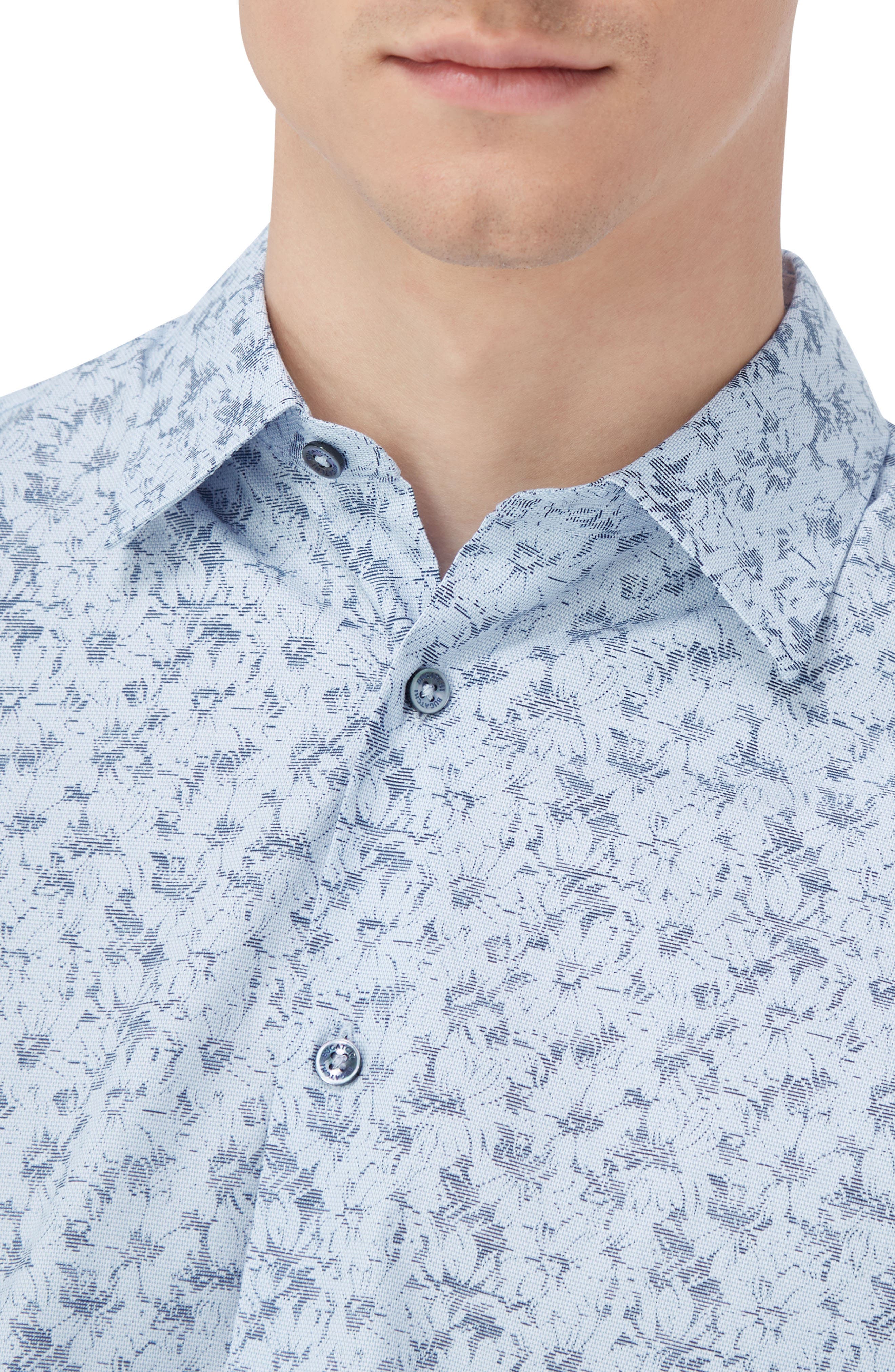 Julian Shaped Fit Print Button-Up Shirt - image 2