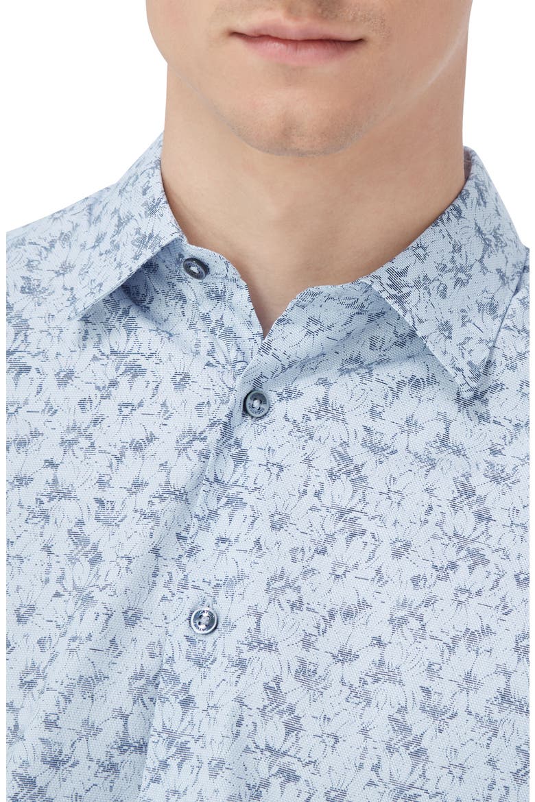 Julian Shaped Fit Print Button-Up Shirt, Alternate, color, SKY