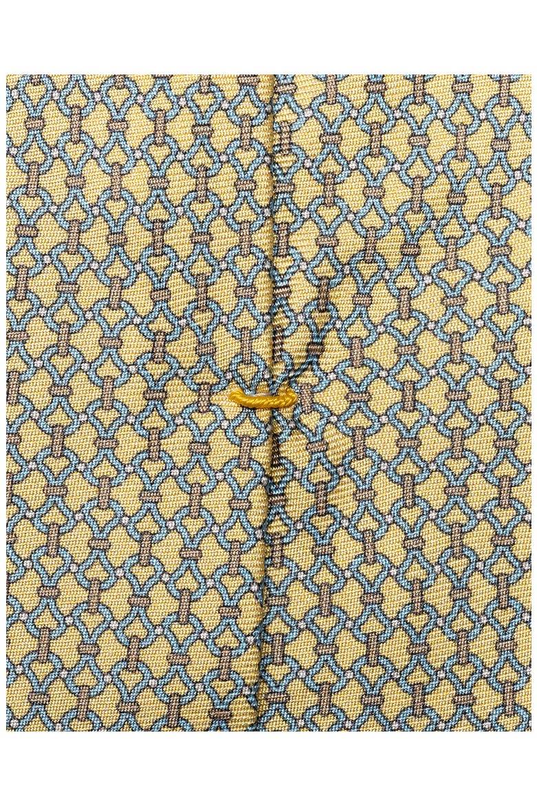 Chain Pattern Silk Tie, Alternate, color, LIGHT YELLOW