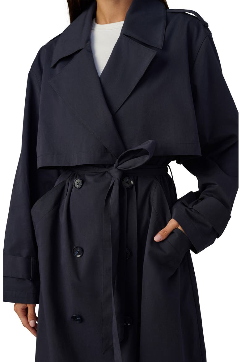The Dani Michelle Trench Coat, Alternate, color, NAVY