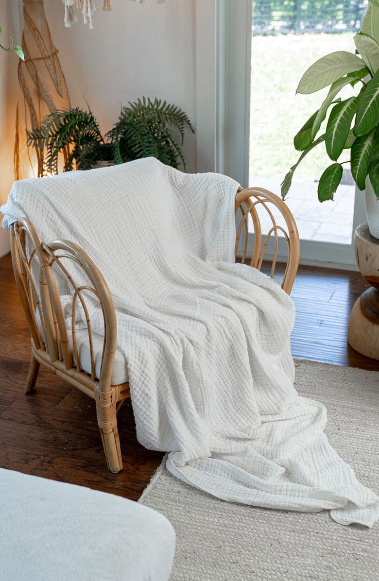 Comfy Cubs Adult Muslin Blanket, Alternate, color, White