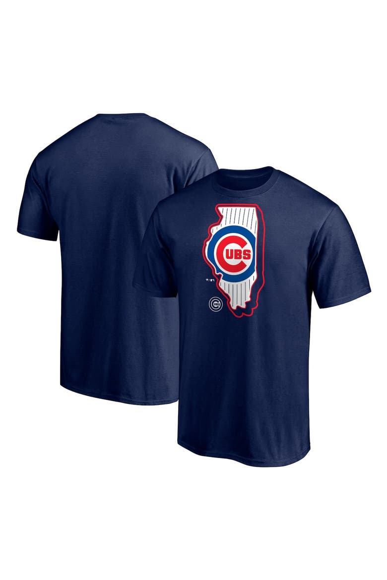 Men's Fanatics Branded Navy Chicago Cubs Hometown Paint The Black T-Shirt, Alternate, color, Navy