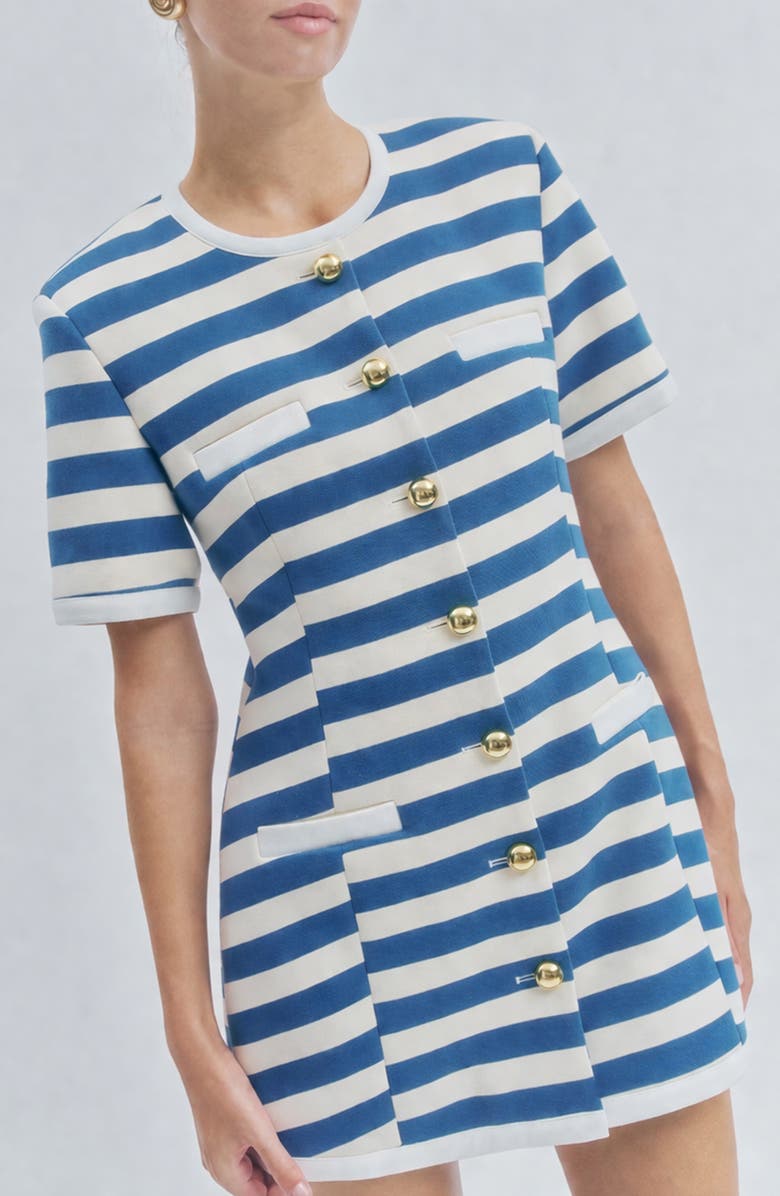 MAUDE CLUB Taylor Stripe Dress, Alternate, color, Blue Stripe
