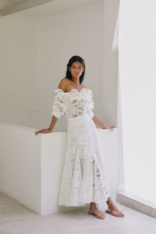 No Pise La Grama La Botanica Skirt In White