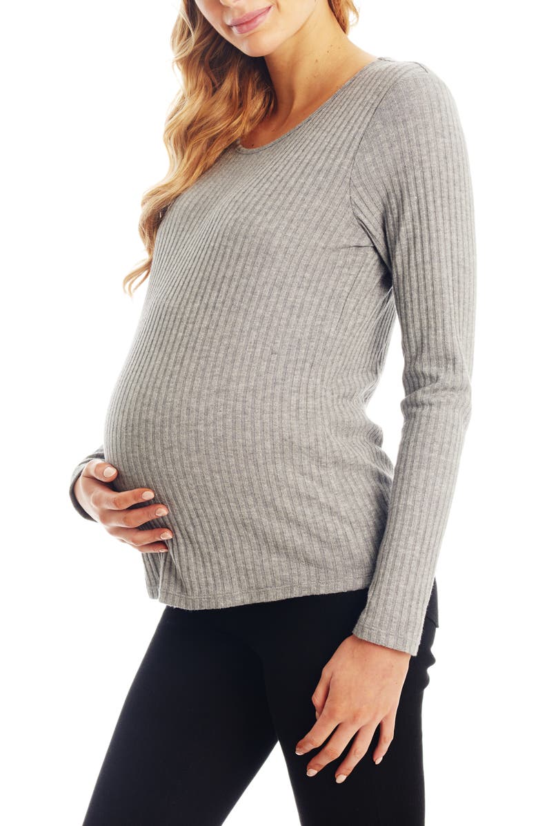 Everly Grey Cristiano Maternity Ribbed Sweater, Main, color, 