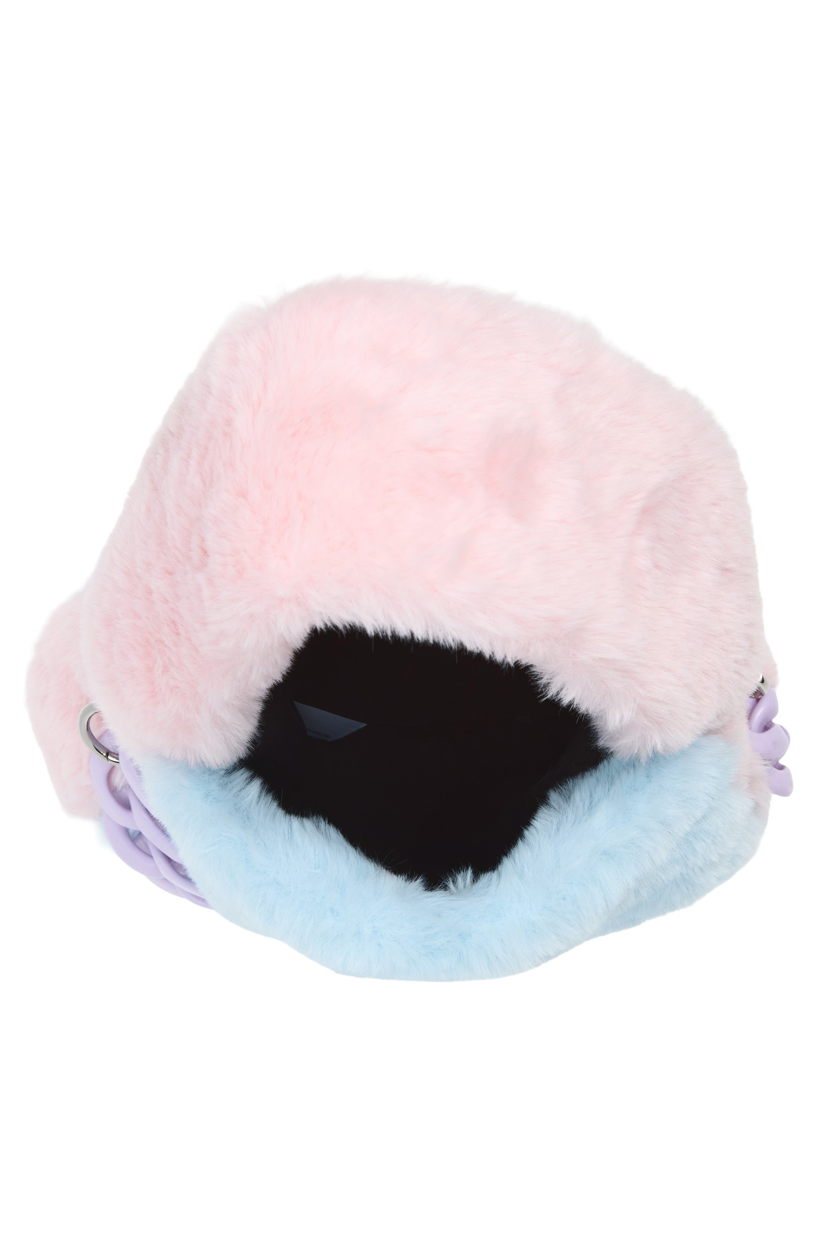 Kids' Faux Fur Handbag, Alternate, color, PINK BLUE