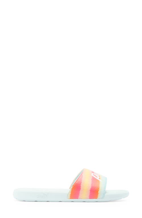 Puma Cool Cat 2.0 Slide Sandal In Orange Glo- White