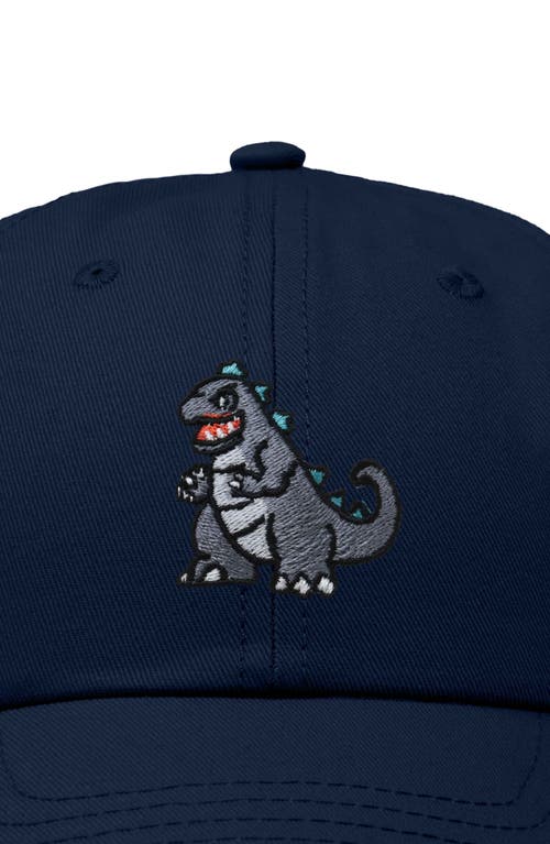 Dalix Giant Lizard Embroidered Dad Hat In Navy Blue