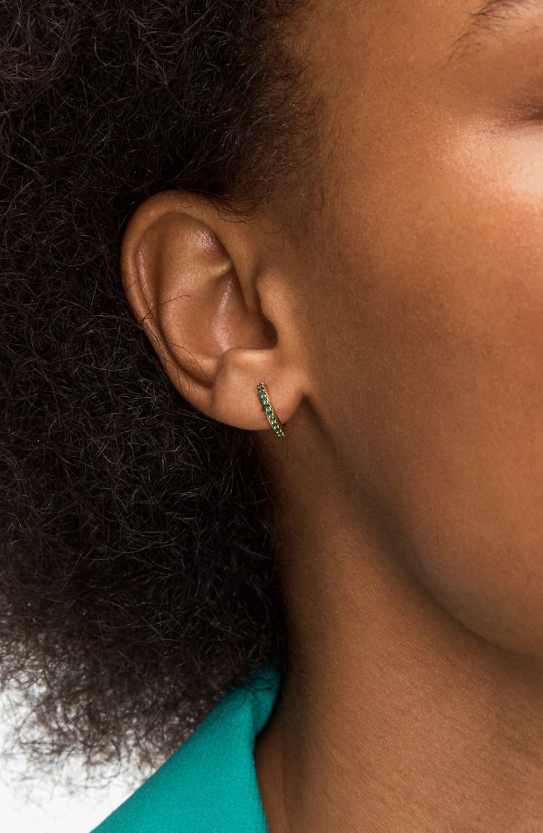 Kate Spade New York tiny twinkles pavé huggie hoop earrings, Alternate, color,