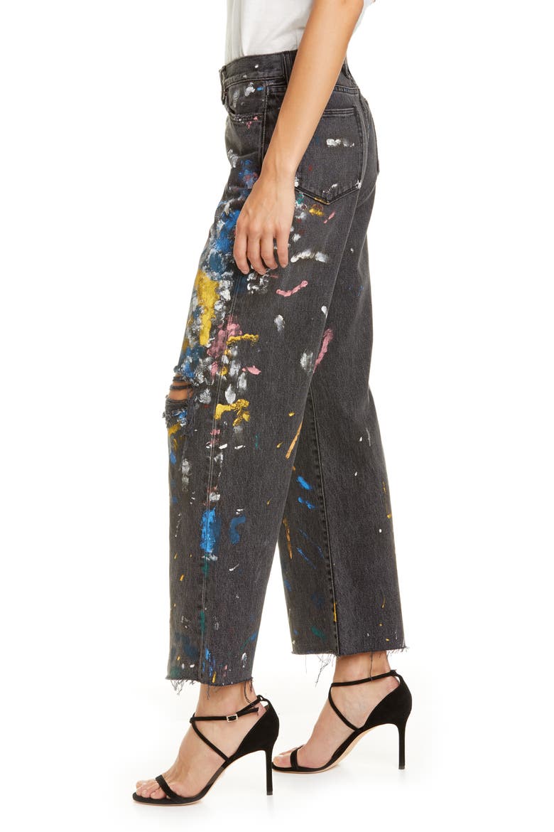 Paint Splatter Wide Leg Crop Jeans, Alternate, color, PAINT SPLATTER